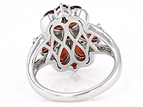 3.09ctw Vermelho Garnet™ With .03ctw Round White Diamond Accent Rhodium Over Silver Ring - Size 9