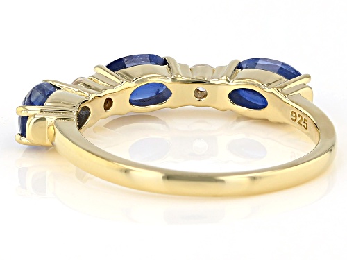 1.63ctw Oval Nepalese Kyanite and 0.17ctw Round White Zircon 18K Yellow Gold Over Silver Ring - Size 9