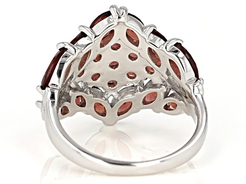 4.55ctw Marquise & Round Vermelho Garnet™ Rhodium Over Sterling Silver Ring - Size 7