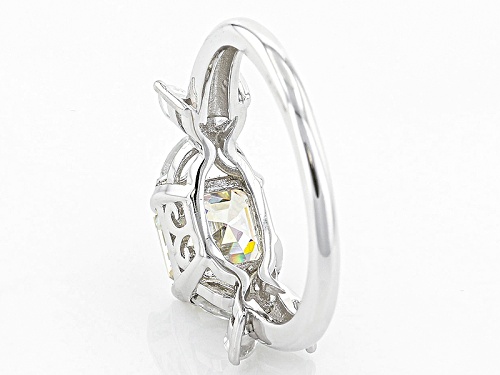 2.41ct Strontium Titanate with .80ctw Marquise White Topaz Silver Ring - Size 11