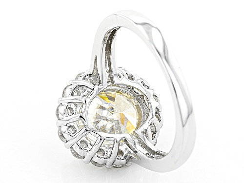 5.00ct Strontium Titanate With 1.42ctw Round White Zircon Rhodium Over Sterling Silver Ring - Size 9