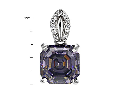 3.46ct Purple Strontium Titanate & .07ctw White Zircon 10K White Gold Pendant