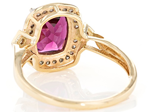 2.19ct Grape Color Garnet With .14ctw White & .03ctw Champagne Diamond Accents 10k Yellow Gold Ring - Size 8
