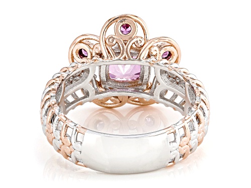 1.66ctw Pink Topaz, Rhodolite Rhodium & 18k Rose Gold Over Palladium Sterling Silver Ring - Size 10
