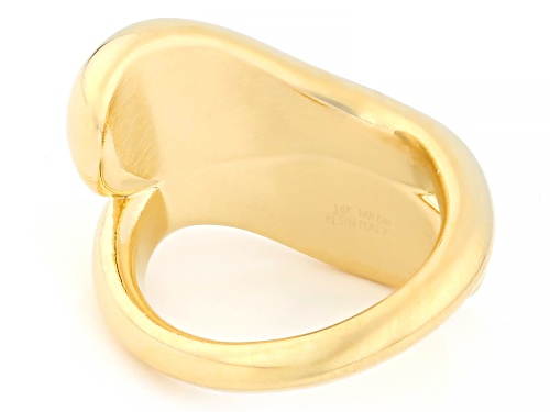 14k Yellow Gold Electroform Bypass Ring - Size 6