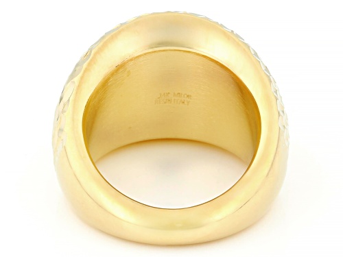 14k Yellow Gold Electroform Diamond Cut Dome Ring - Size 8