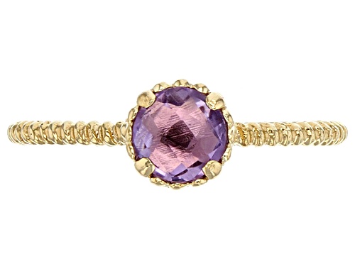 Splendido Oro™ 0.25 Ctw Amethyst 14k Yellow Gold Accent Solitaire Ring - Size 7