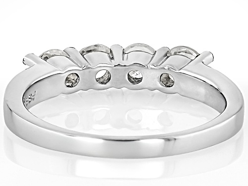 1.40ctw Round White Zircon Rhodium Over Sterling Silver Ring - Size 8