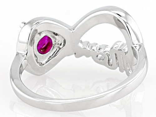 0.55ct Round Lab Created Ruby Rhodium Over Sterling Silver 