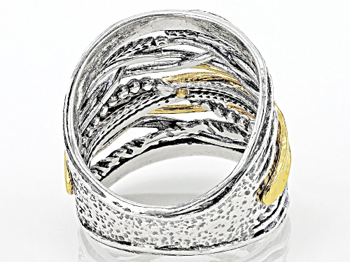 Sterling Silver With 14k Yellow Gold Over Sterling Silver Accent Ring - Size 7