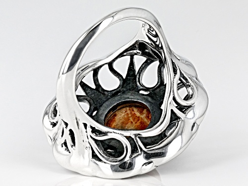 Artisan Collection of India™ 10mm Round Sponge Coral Sterling Silver Sun Ring - Size 9