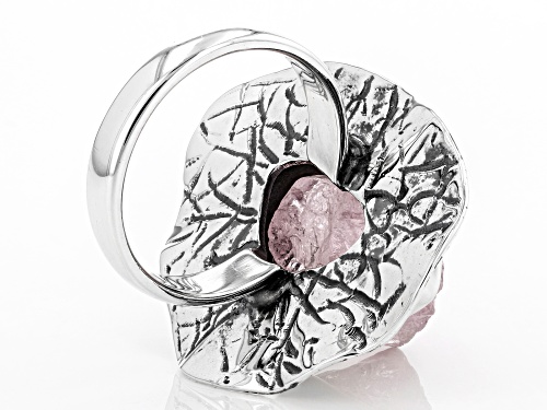 Artisan Collection of India™ Free-Form Morganite Rough, Sterling Silver Solitaire Ring - Size 9