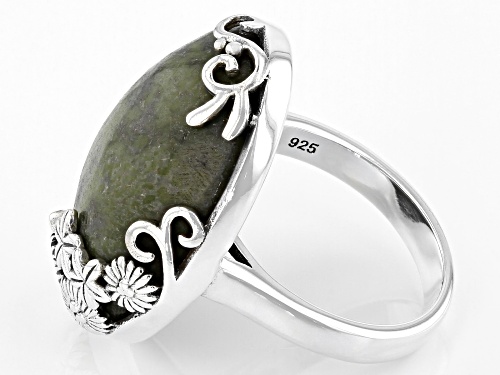 Artisan Collection of Ireland™ Connemara Marble Silver Spring Bouquet Ring - Size 7