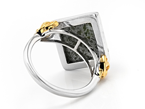 Artisan Collection of Ireland™ Green Connemara Marble Sterling Silver Two-Tone Ring - Size 9