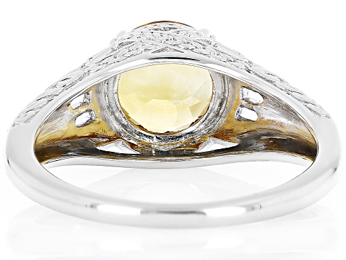 1.54ct Round Brazilian Citrine Rhodium Over Sterling Silver Solitaire Ring - Size 8