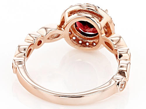1.28ct Vermelho Garnet™ With 0.89ctw White Zircon 18k Rose Gold Over Sterling Silver Ring - Size 8