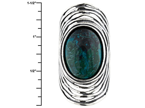 Artisan Collection Of Israel™ 18x13mm Oval Cabochon Eilat Stone Sterling Silver Solitaire Ring - Size 6