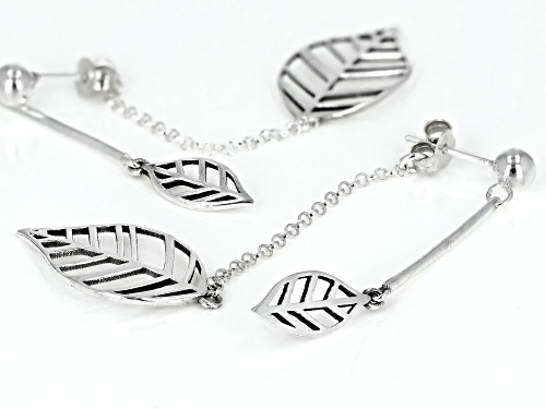 Artisan Collection Of Israel™ Sterling Silver Double Leaf Dangle Earrings