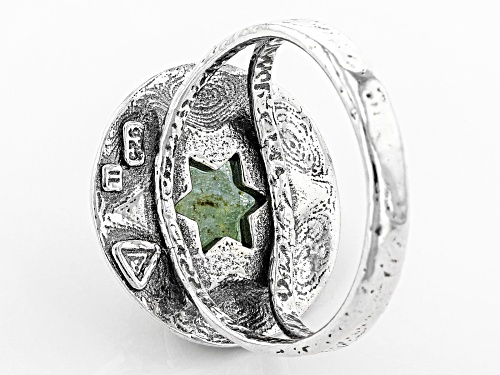 Artisan Collection Of Israel™ 11mm Round Man Made Roman Glass Silver Star Of David Ring - Size 8