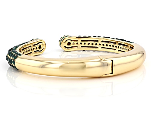 Joan Boyce, Gold Tone Green Crystal Cuff Bracelet - Size 6.75