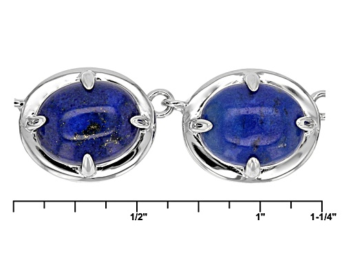 10x8mm Oval Cabochon Lapis Lazuli Sterling Silver Necklace - Size 18