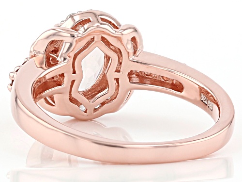 .89ct Oval Morganite, .45ctw Andalusite and Zircon 18k Rose Gold Over Silver Ring - Size 8