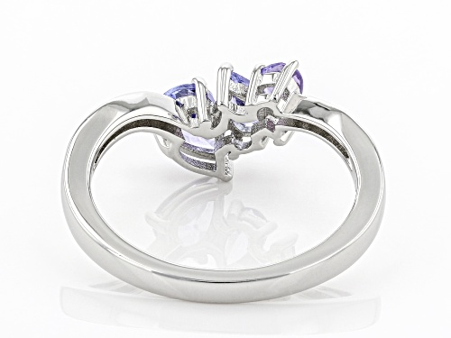 .65ctw Tanzanite With .08ctw White Diamond Rhodium Over Sterling Silver Ring - Size 8