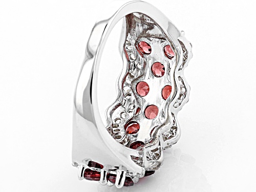 3.50ctw Round Vermelho Garnet™ And .49ctw Round White Zircon Sterling Silver Band Ring - Size 6