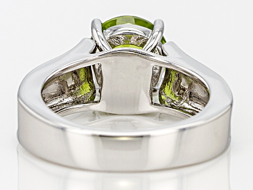 1.70ct Round Manchurian Peridot™ Sterling Silver Solitiare Ring - Size 12