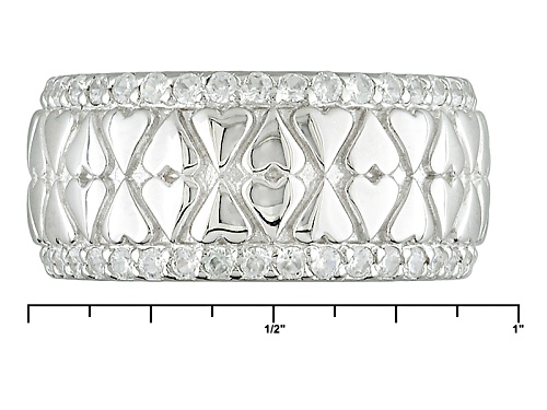 1.52ctw Round White Zircon Sterling Silver Band Ring - Size 7