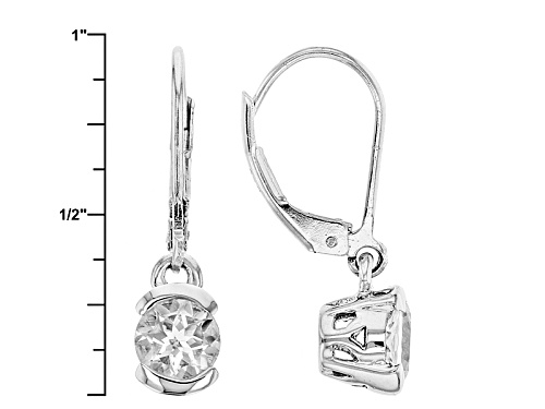 1.34ctw Round Goshenite Sterling Silver Dangle Earrings