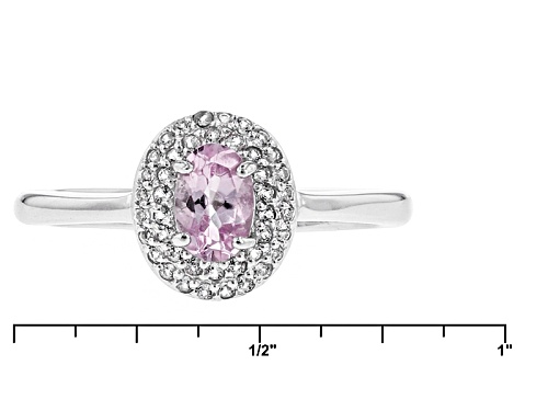 .42ct Oval Precious Pink Topaz With .14ctw Round White Topaz Sterling Silver Ring - Size 8
