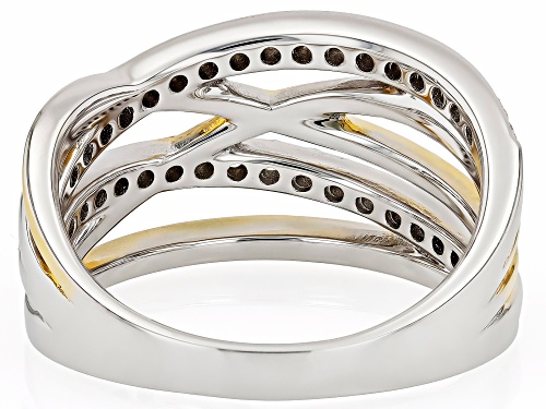 MOISSANITE FIRE® 0.68CTW DEW ROUND  PLATINEVE® TWO TONE RING - Size 6