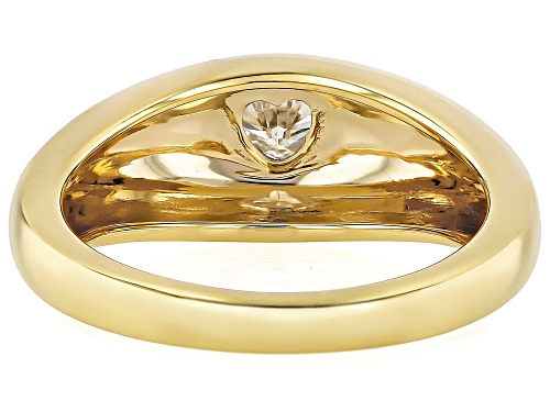MOISSANITE FIRE® 0.23CT DEW HEART SHAPE 14K YELLOW GOLD OVER SILVER RING - Size 9