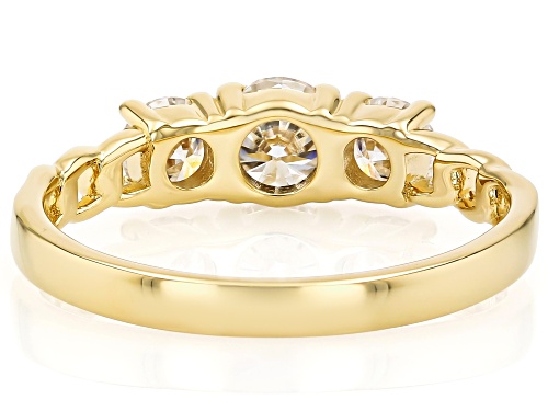 MOISSANITE FIRE® 0.96CTW DEW ROUND BRILLIANT 14K YELLOW GOLD OVER SILVER RING - Size 6