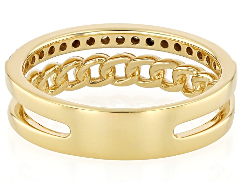MOISSANITE FIRE® 0.34CTW DEW ROUND 14K YELLOW GOLD OVER SILVER RING - Size 6