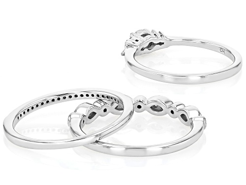 MOISSANITE FIRE® 0.70CTW DEW ROUND BRILLIANT PLATINEVE® SET 3 RINGS - Size 7