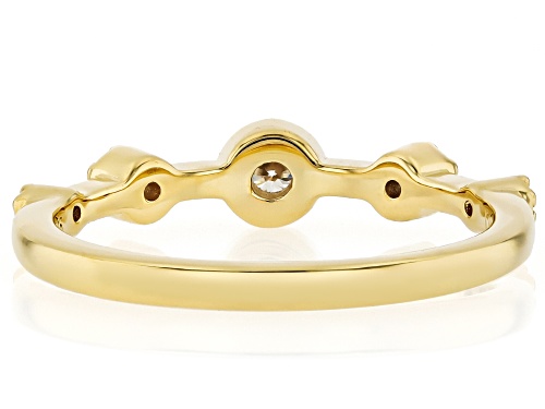 MOISSANITE FIRE® 0.20CTW DEW ROUND BRILLIANT 14K YELLOW GOLD OVER SILVER RING - Size 6