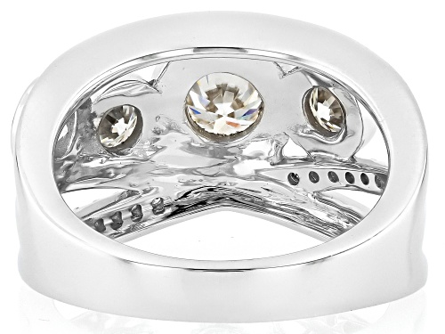 MOISSANITE FIRE® 1.61CTW DEW ROUND BRILLIANT PLATINEVE® TWO TONE RING - Size 6