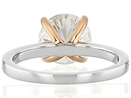 MOISSANITE FIRE® 2.92CTW DEW ROUND BRILLIANT PLATINEVE® AND 14K ROSE GOLD OVER SILVER RING - Size 9