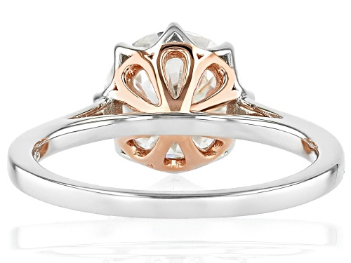 MOISSANITE FIRE® 2.70CT DEW ROUND BRILLIANT PLATINEVE® TWO TONE RING - Size 7