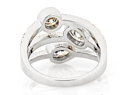MOISSANITE FIRE® 2.18CTW DEW PLATINEVE® AND 14K YELLOW GOLD OVER SILVER RING RING - Size 8