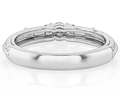 MOISSANITE FIRE® 0.28CTW DEW ROUND AND BAGUETTE PLATINEVE® RING - Size 7