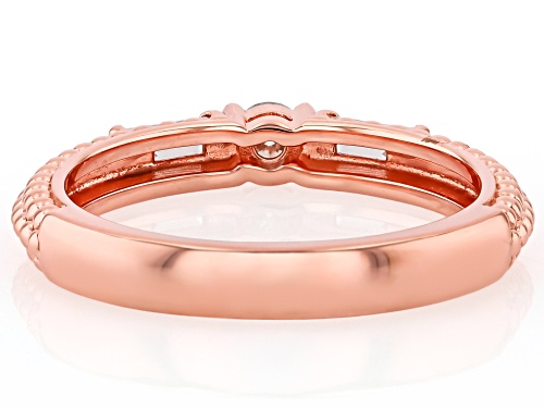 MOISSANITE FIRE® 0.28CTW DEW ROUND AND BAGUETTE 14K ROSE GOLD OVER SILVER RING - Size 7