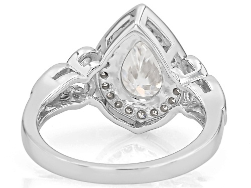 MOISSANITE FIRE® 2.34CTW DEW PEAR AND ROUND PLATINEVE® RING - Size 6