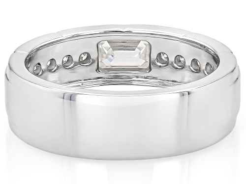 MOISSANITE FIRE® 1.31CTW DEW EMERALD CUT AND ROUND TWO TONE MEN'S RING - Size 12
