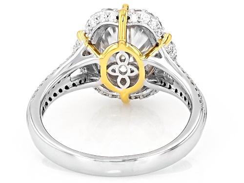 MOISSANITE FIRE® 3.84CTW DEW OVAL AND ROUND PLATINEVE® TWO TONE RING - Size 5