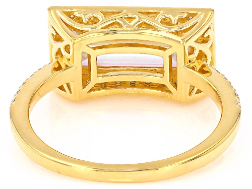 MOISSANITE FIRE® 5.77CTW DEW BAGUETTE AND ROUND BRILLIANT 14K YELLOW GOLD OVER SILVER RING - Size 6