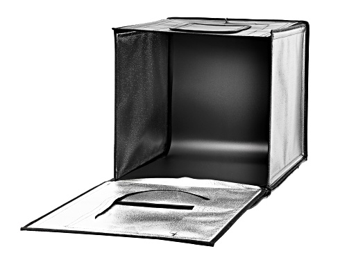 Portable Photography Studio Tent with LED Lights, 4 Backdrops, and Power Adapter with Storage Case
