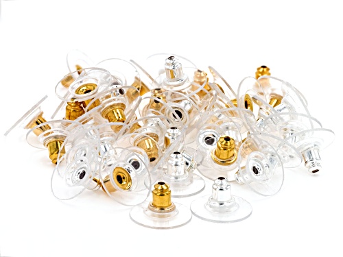 Round Brass Twist & Beaded Texture Frame Earring Component in Gold Tone and Silver Tone